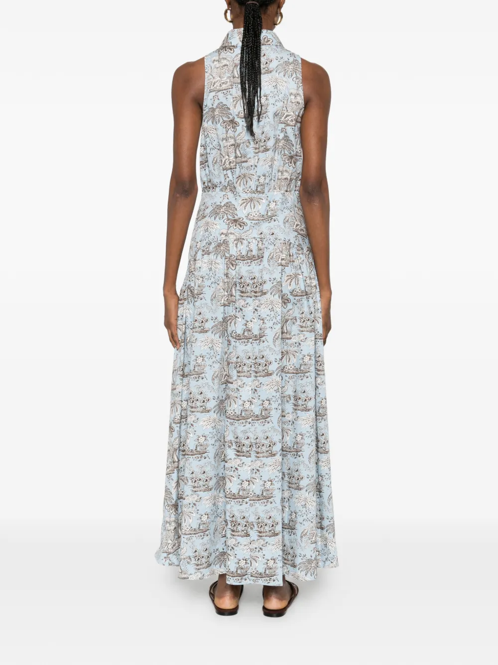 STAUD Romy maxi-jurk met polokraag Blauw