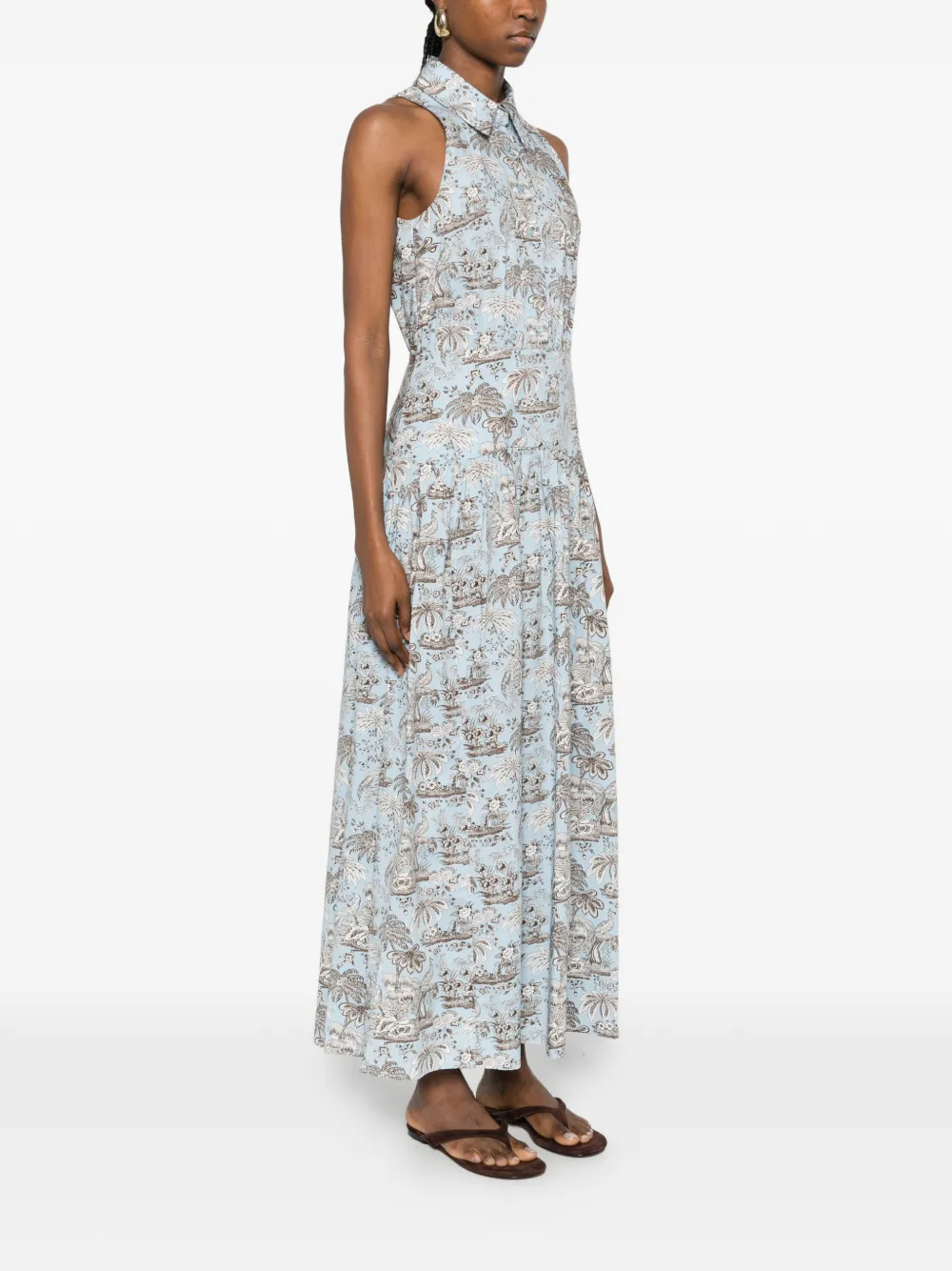 STAUD Romy maxi-jurk met polokraag Blauw