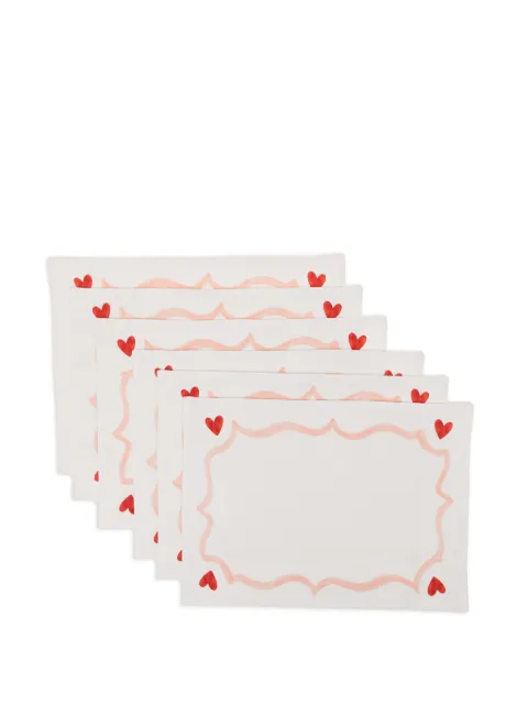 Bambah heart-print placemats (set of six)