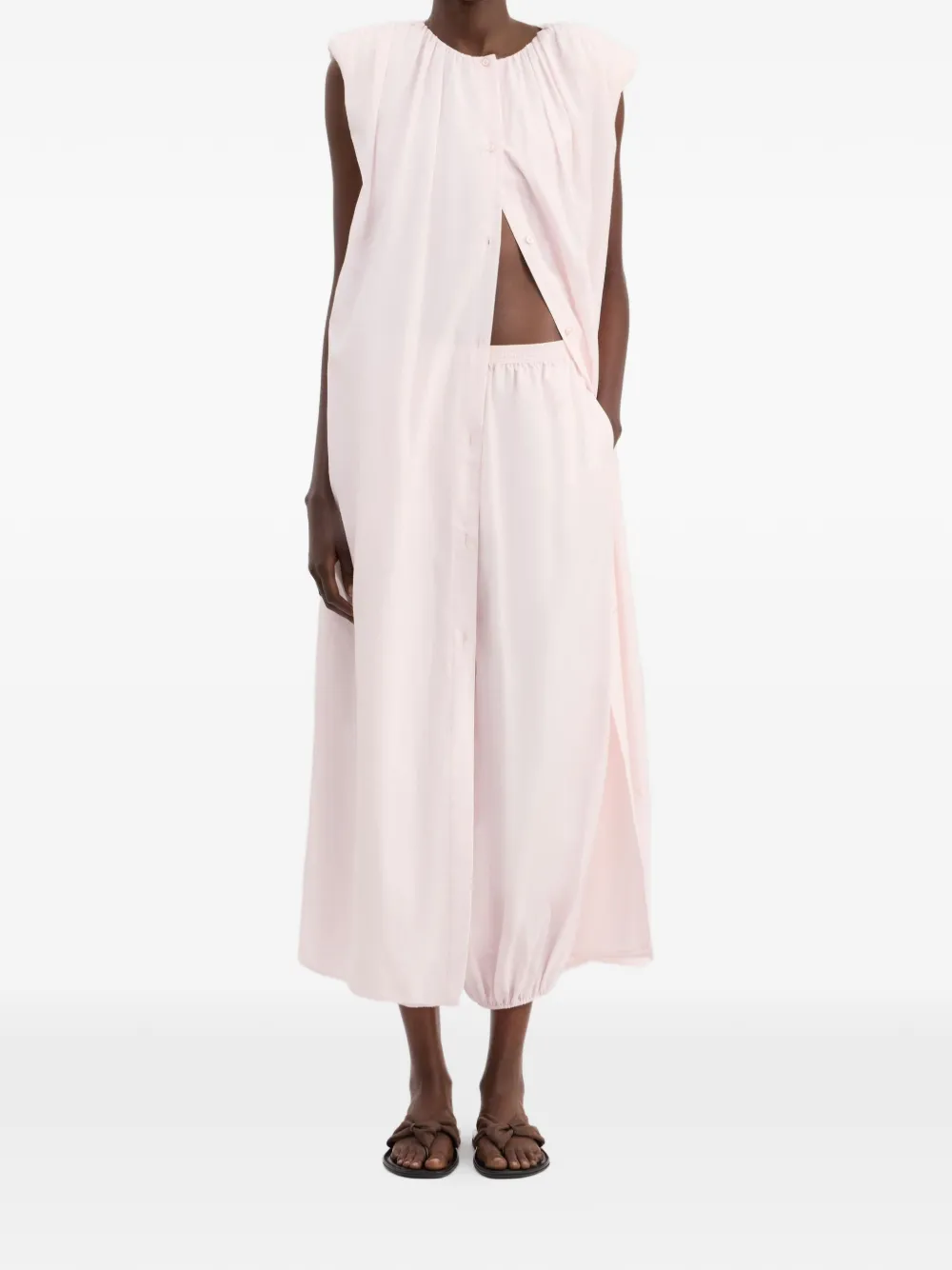 LouLou de Saison Midi-jurk met knoopsluiting Roze