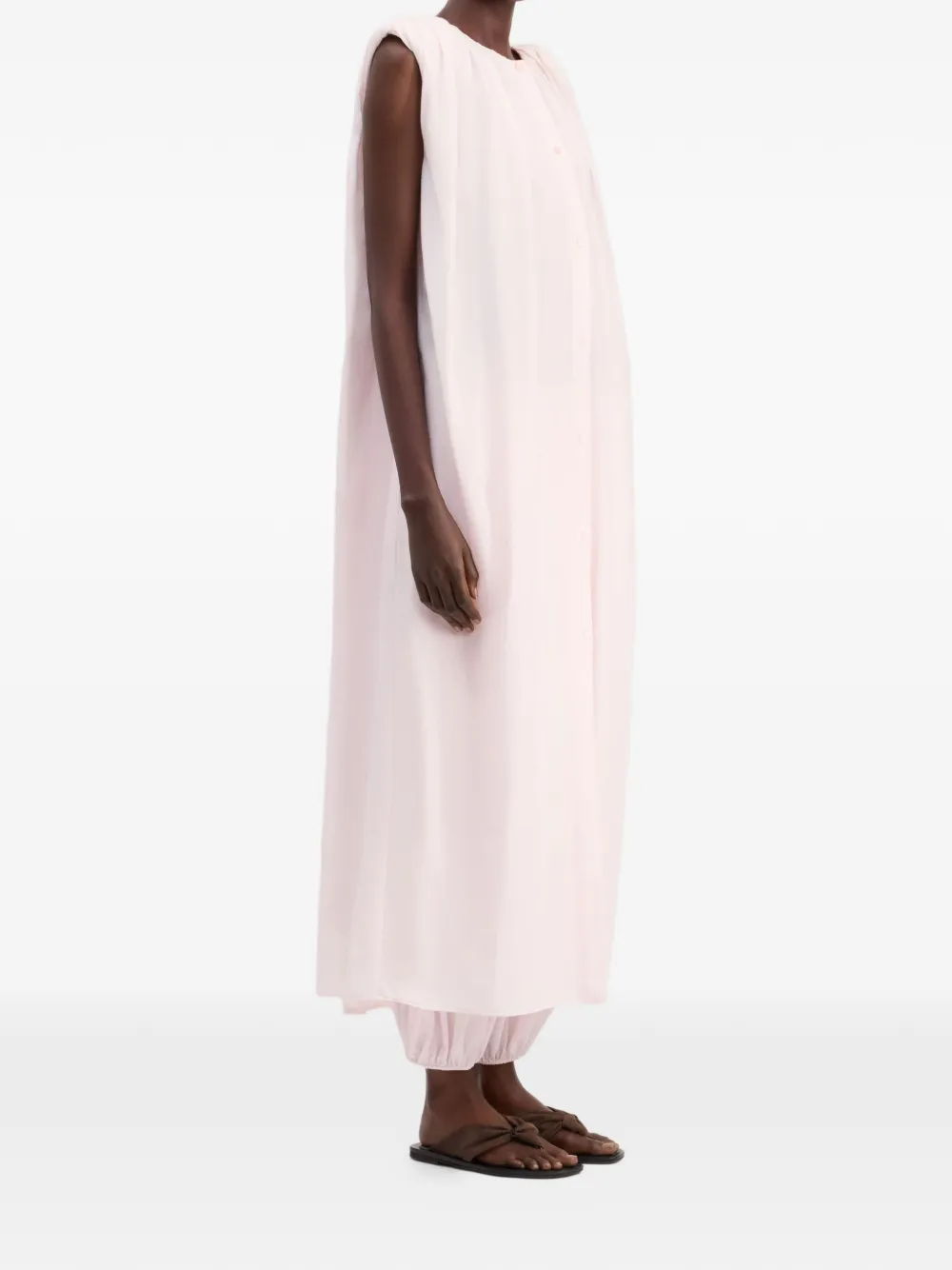 LouLou de Saison Midi-jurk met knoopsluiting Roze