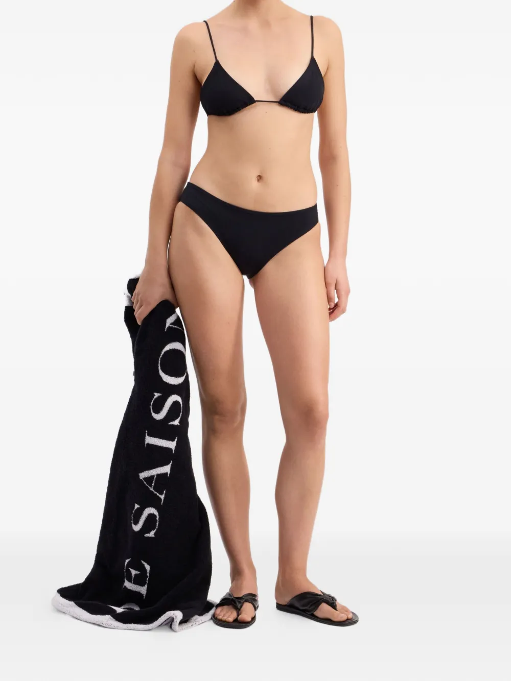  Loulou De Saison Top De Bikini Con Forma Triangular - Negro 