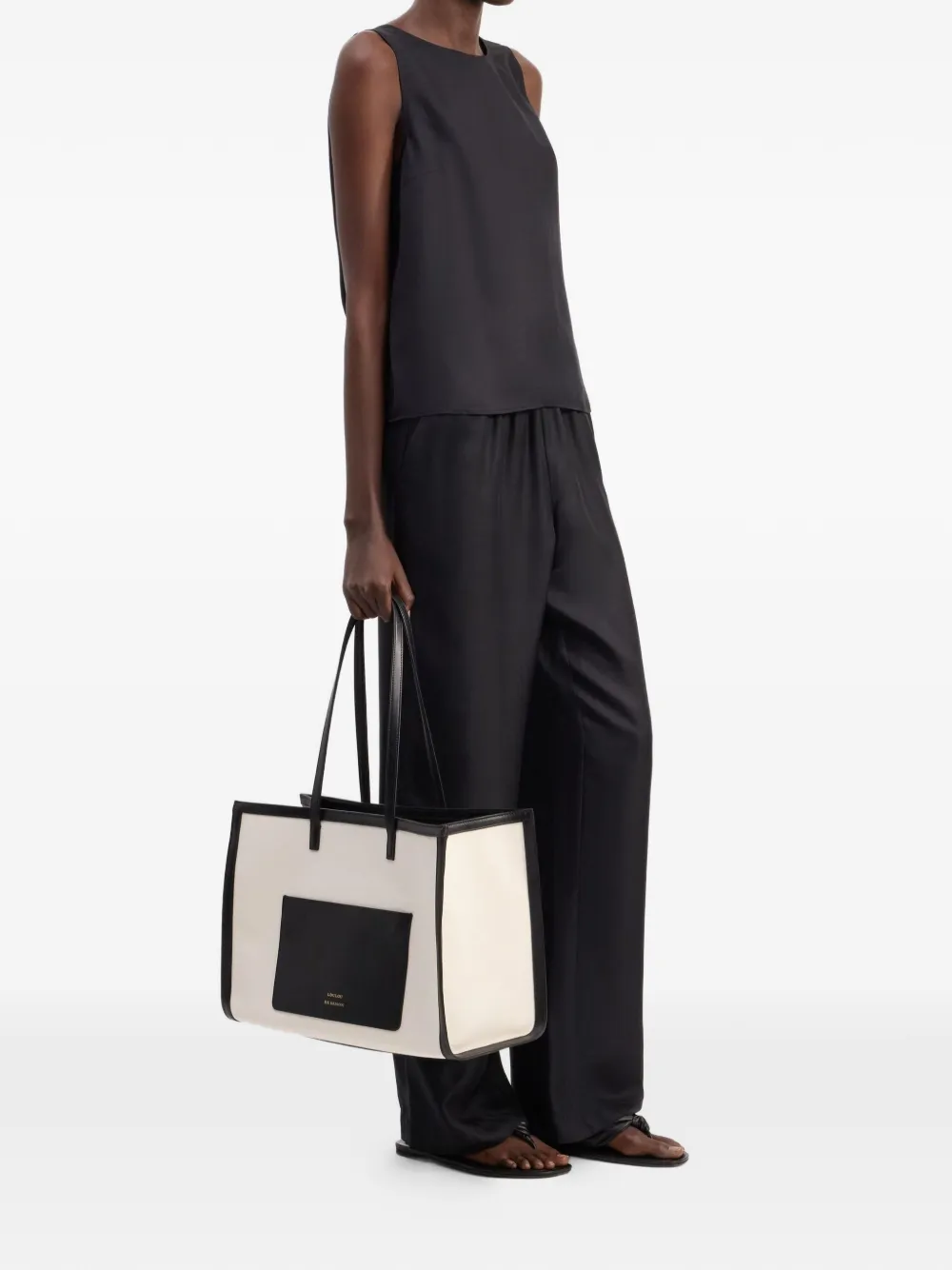 LouLou de Saison Mouwloze top met open rug Zwart