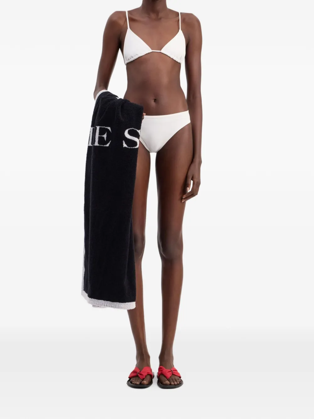  Loulou De Saison Top De Bikini Con Forma Triangular - Blanco 