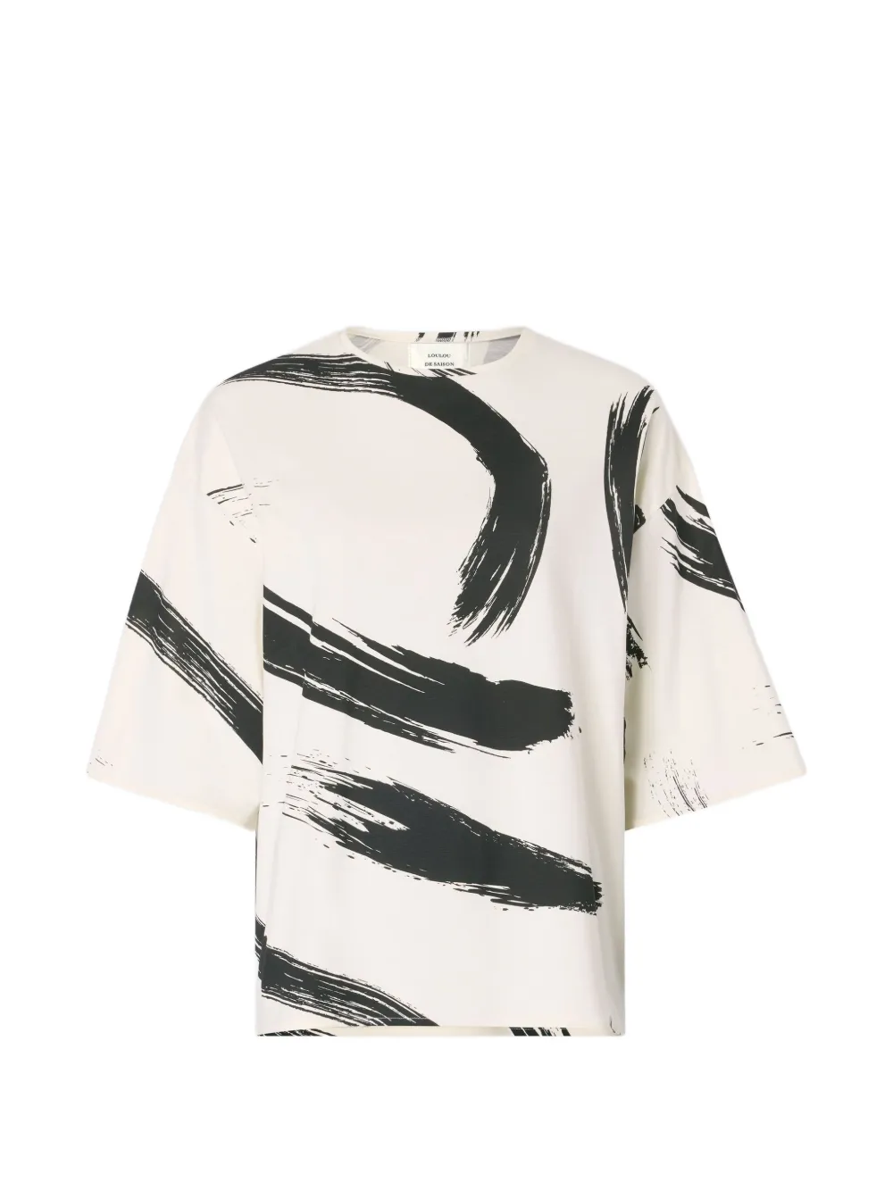 LouLou de Saison T-shirt oversize Halber con stampa astratta - Toni neutri