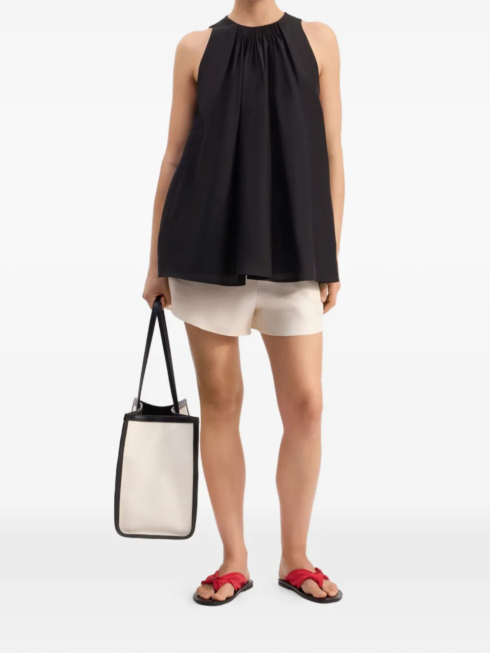 LouLou de Saison Liao gesmockte blouse Zwart