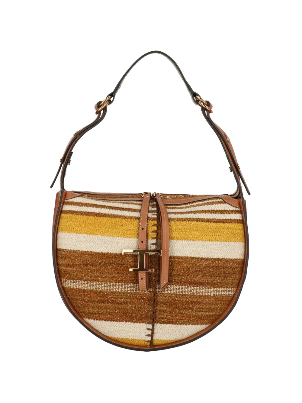 Tod's striped logo shoulder bag - Toni neutri