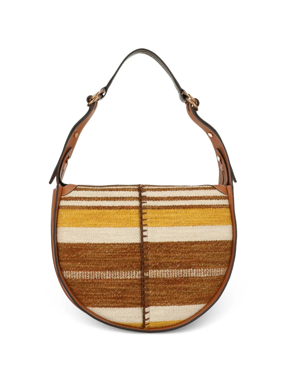  Tod's Striped Logo Shoulder Bag - Neutrals 