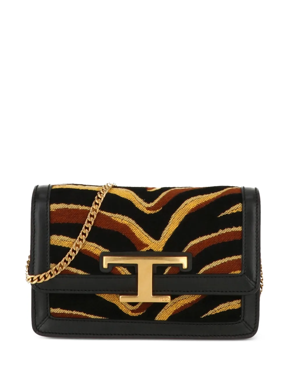 Tod's animal-print chain shoulder bag - Nero