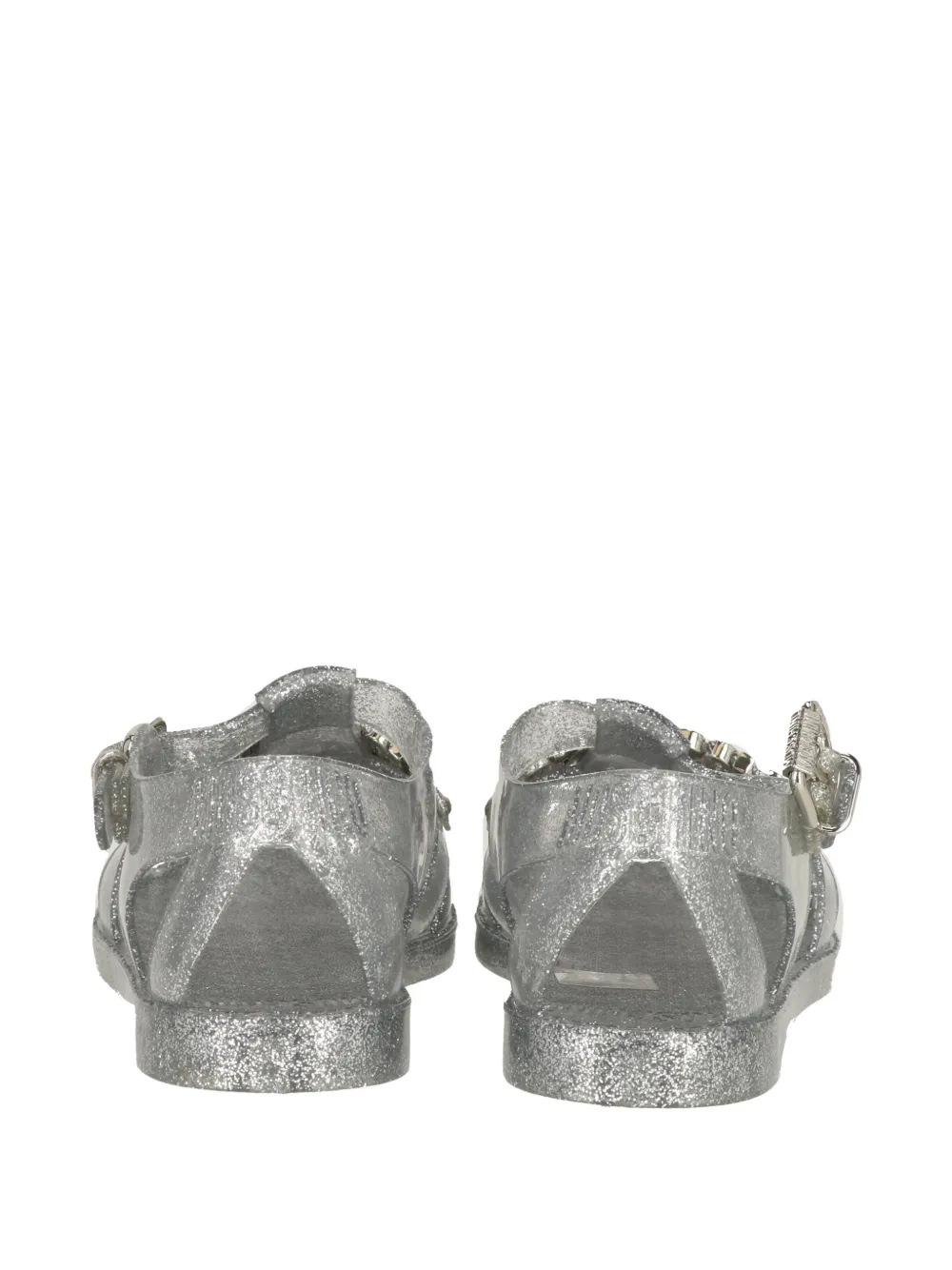 Moschino Sandalen met logoplakkaat Zilver