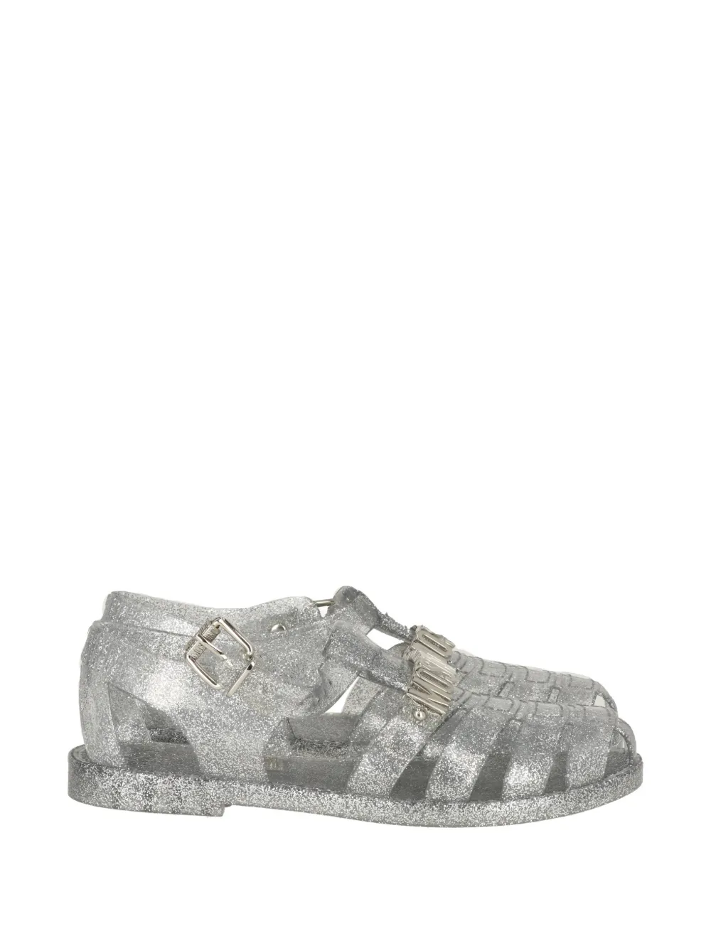 Moschino Sandalen met logoplakkaat Zilver
