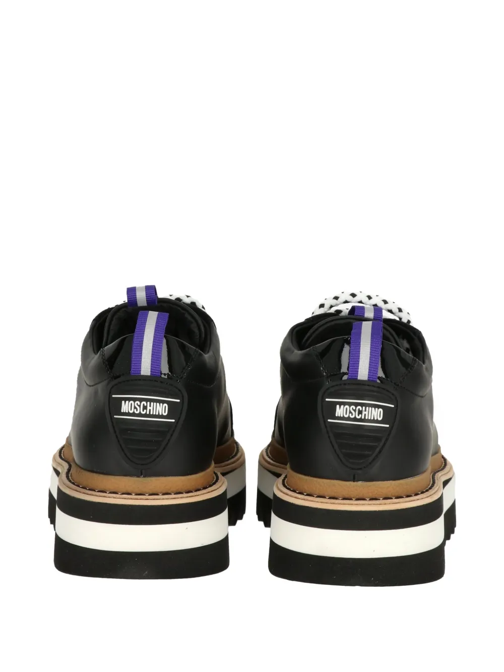 Moschino platform panelled sneakers Zwart