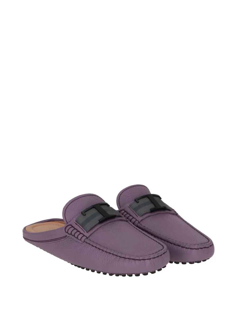 Tod's T Timeless pebbled-leather mules Paars