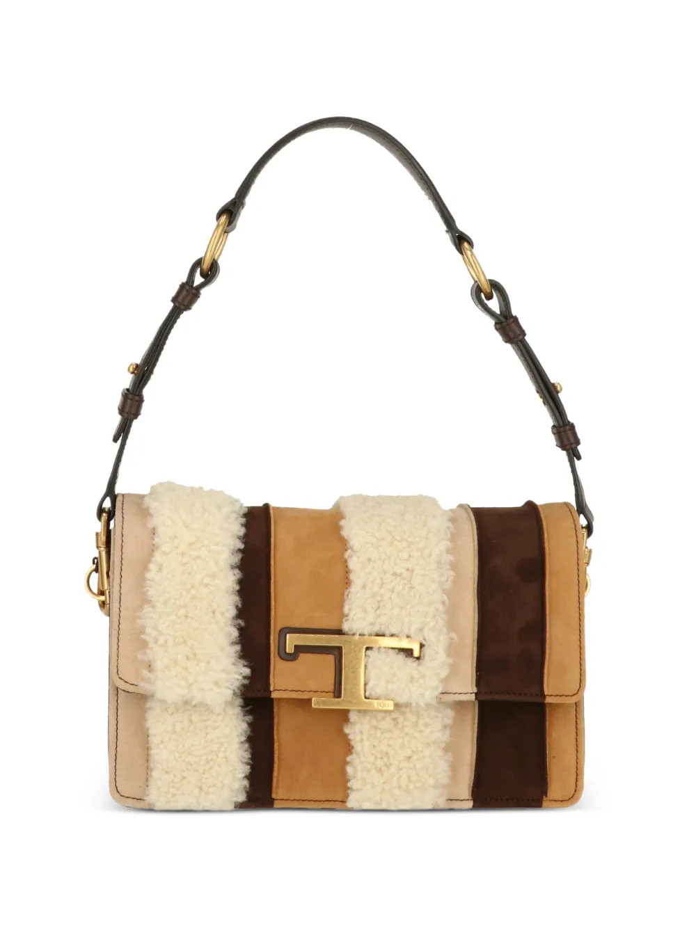Tod's shearling-trim shoulder bag - Toni neutri
