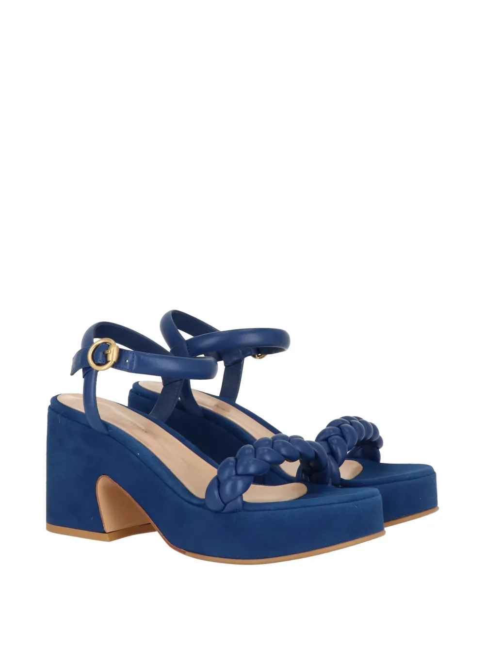 Gianvito Rossi braided-strap platform sandals Blauw