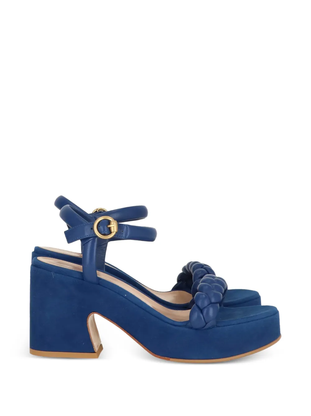 Gianvito Rossi braided-strap platform sandals Blauw