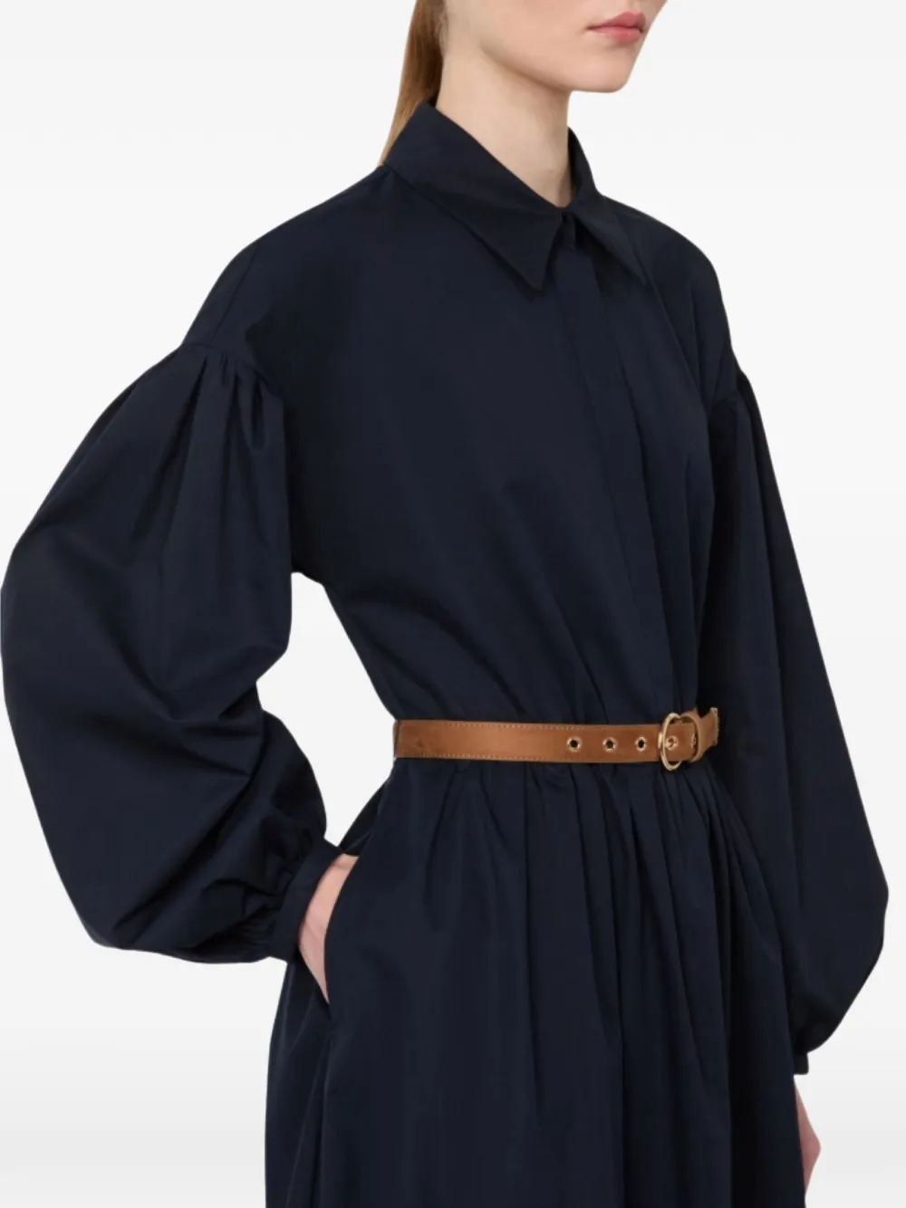 Max Mara Marmo midi-jurk met ceintuur Blauw