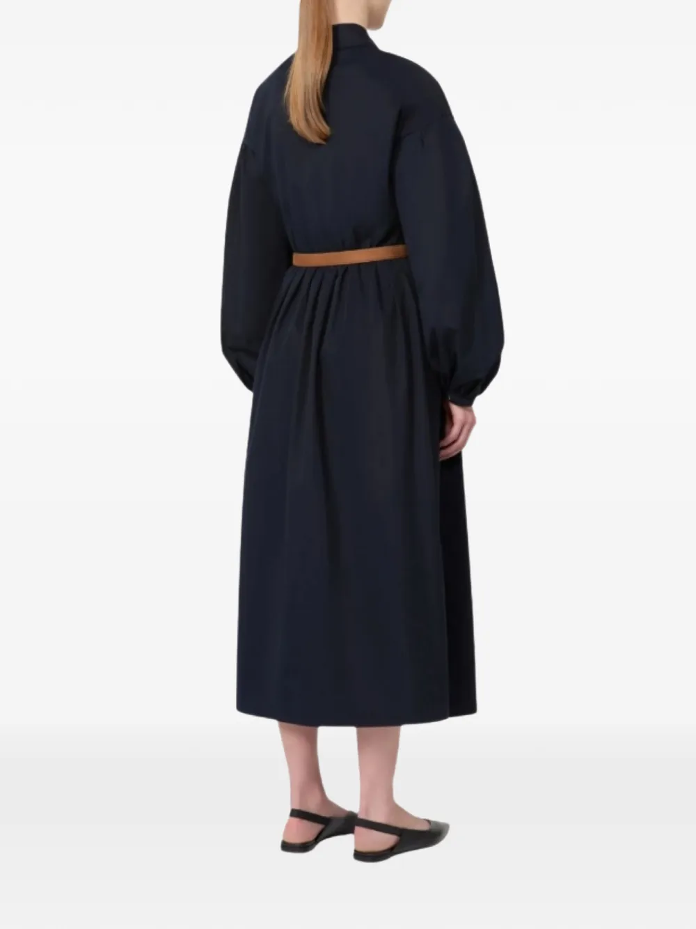Max Mara Marmo midi-jurk met ceintuur Blauw