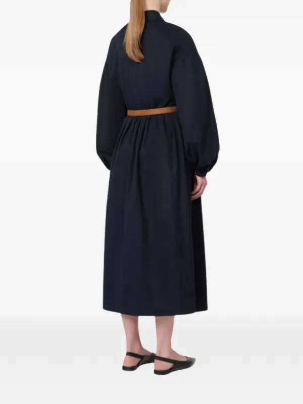 Max Mara Marmo Belted Midi Dress | Blue | FARFETCH