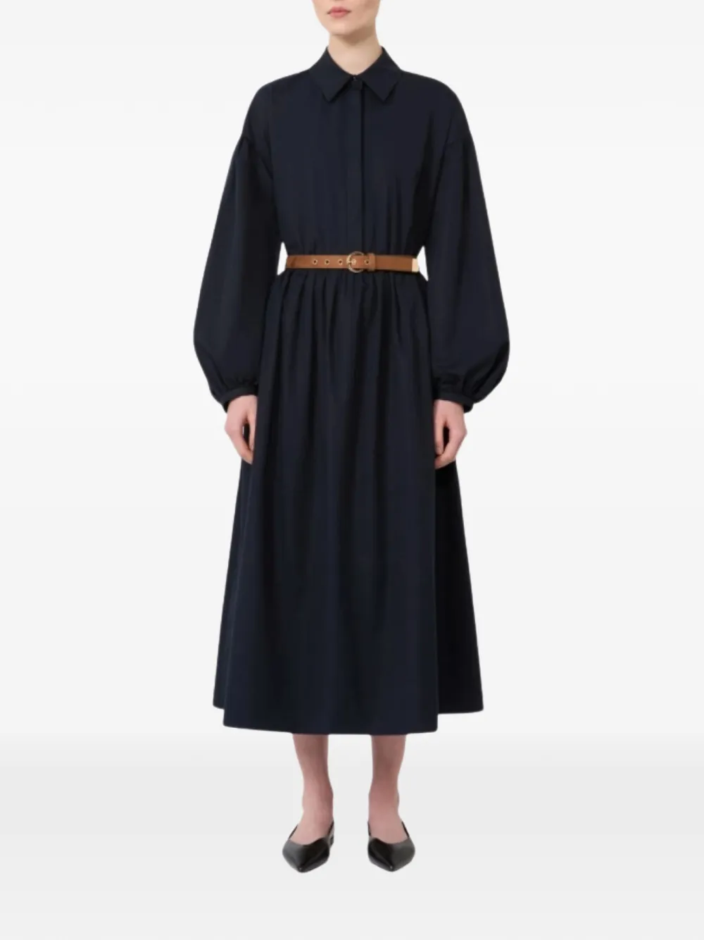 Max Mara Marmo midi-jurk met ceintuur Blauw
