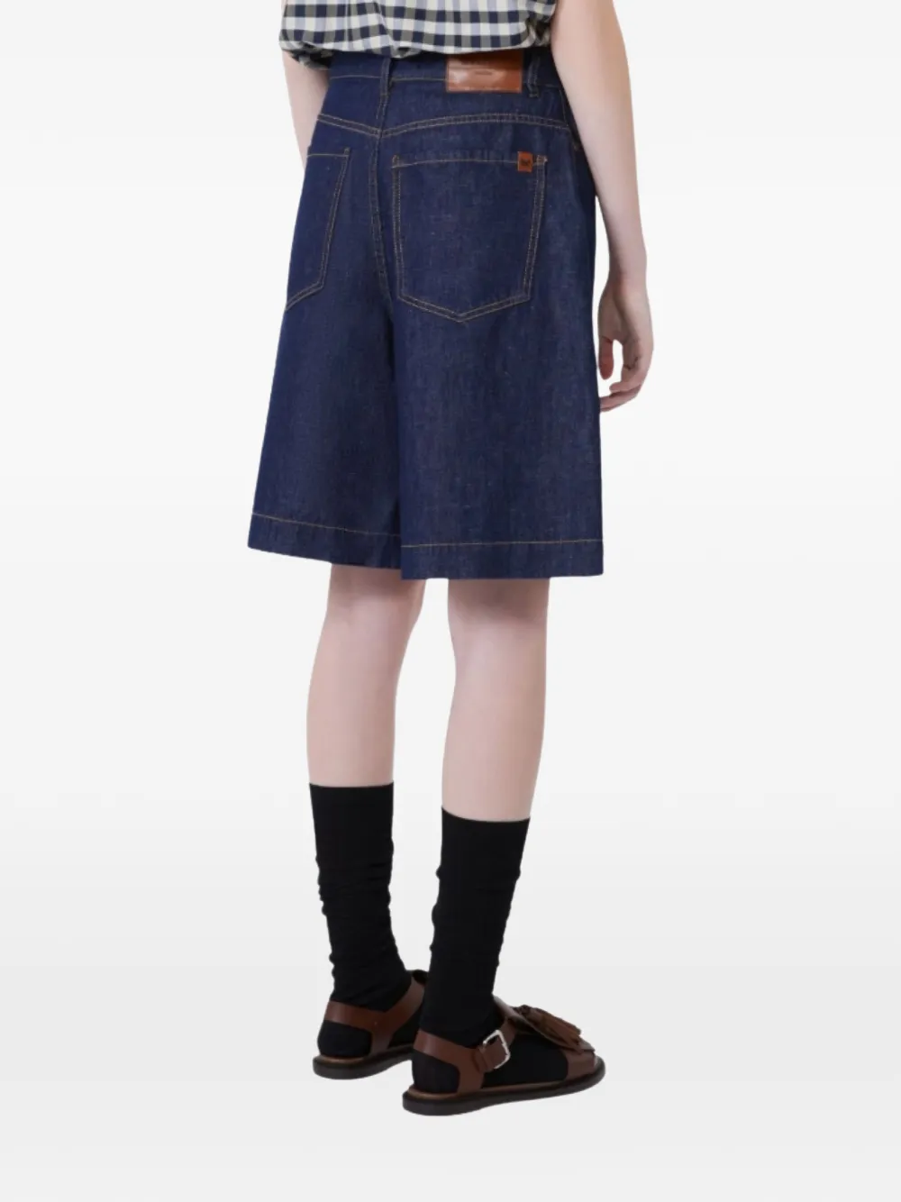 Button Denim Shorts