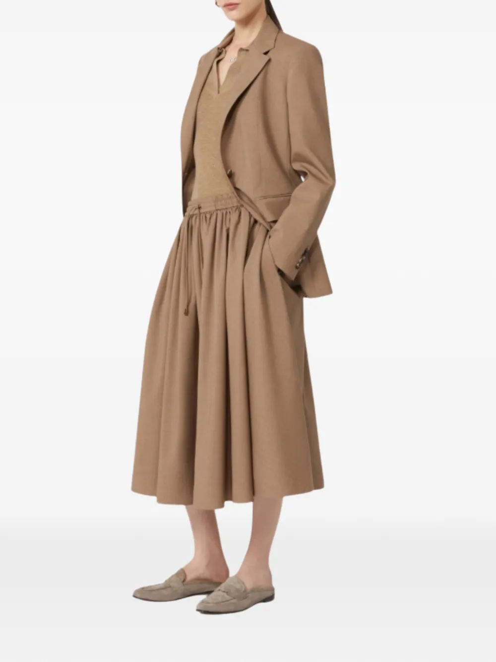 Max Mara Elastische rok met trekkoord Bruin