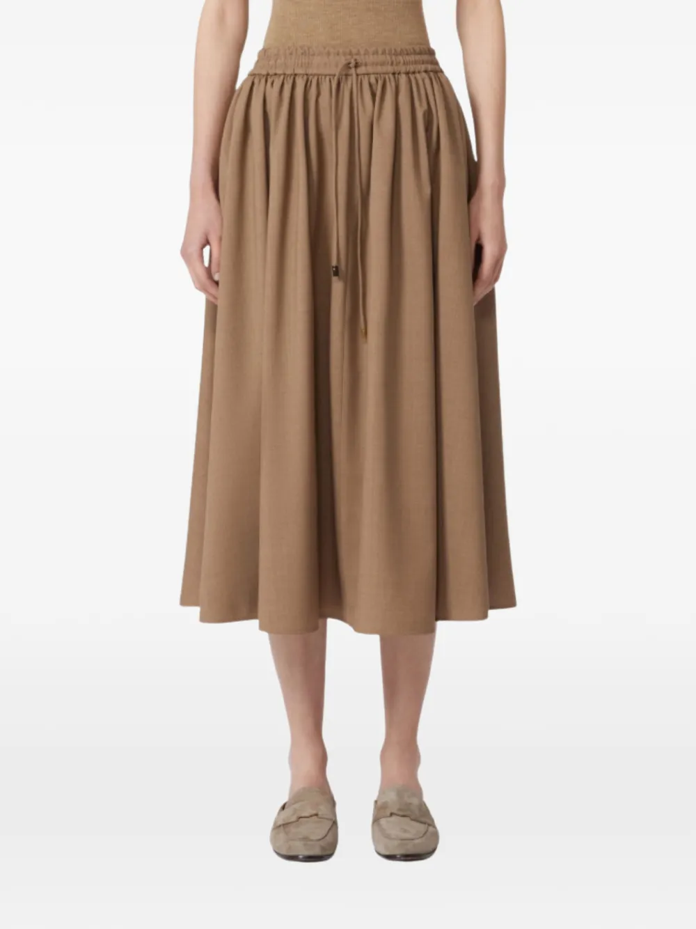 Max Mara Elastische rok met trekkoord Bruin
