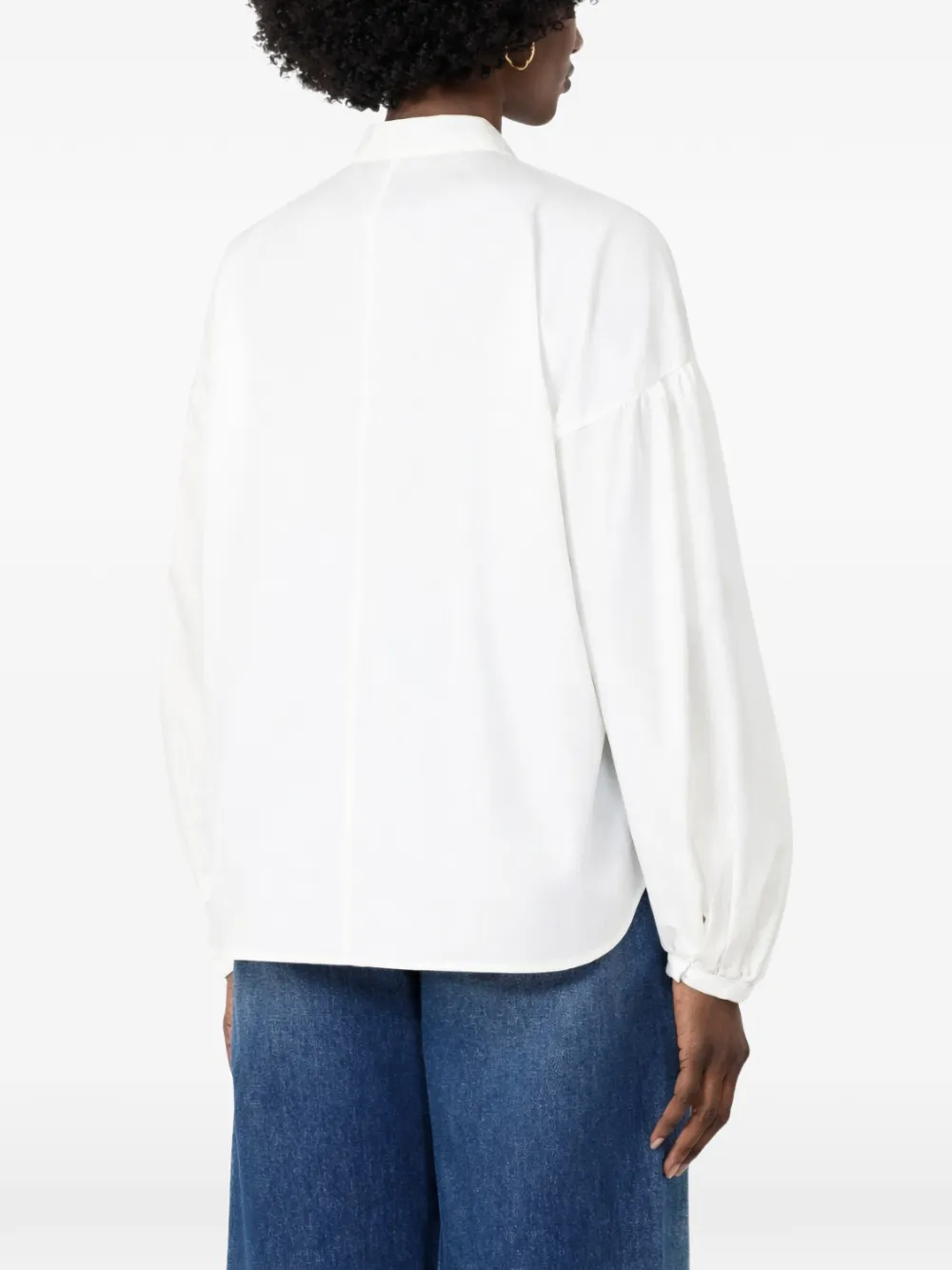 Max Mara Ginnasta blouse met ronde opstaande kraag Wit