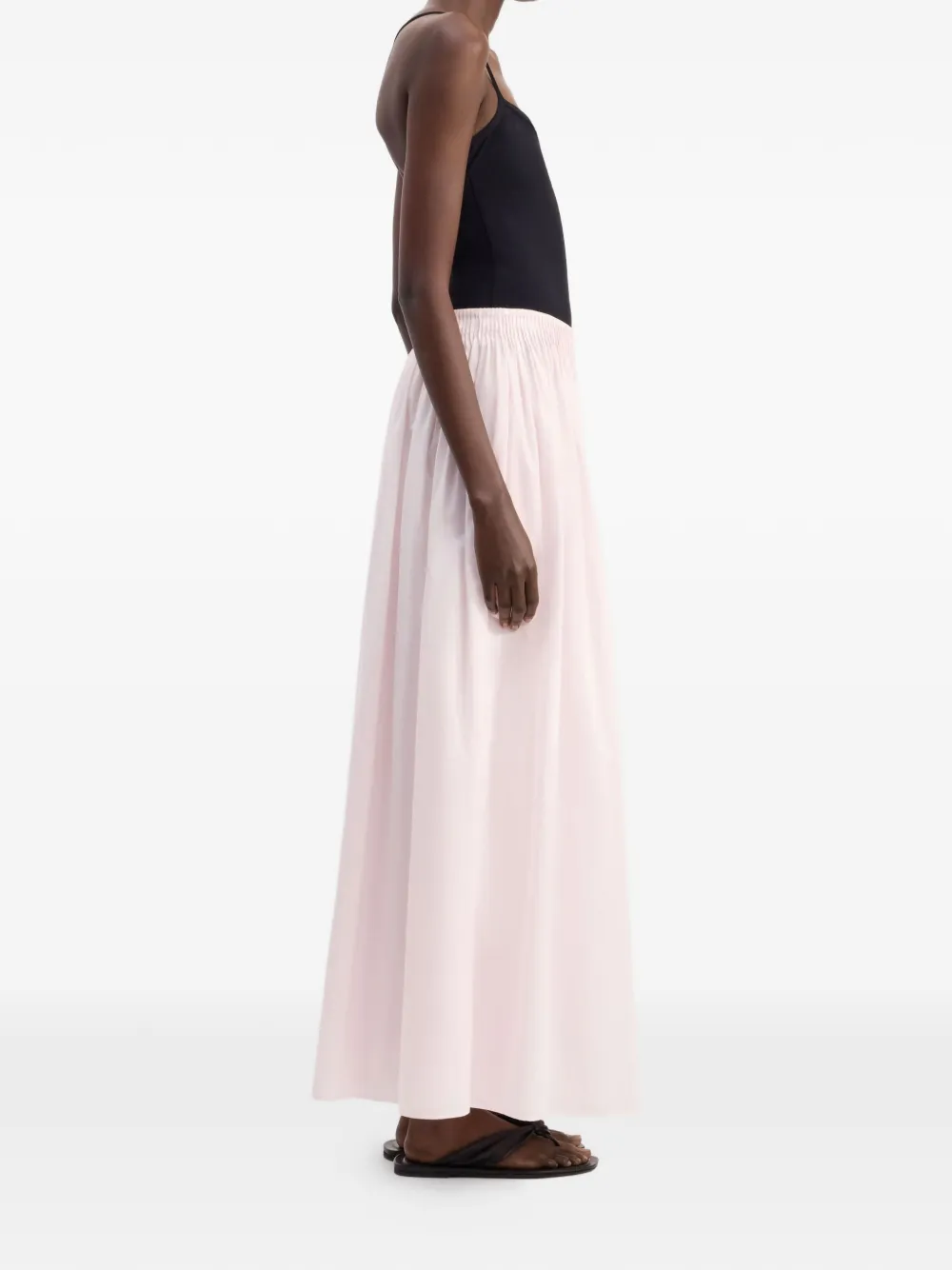 LouLou de Saison Naya gesmockte flared maxi-rok Roze