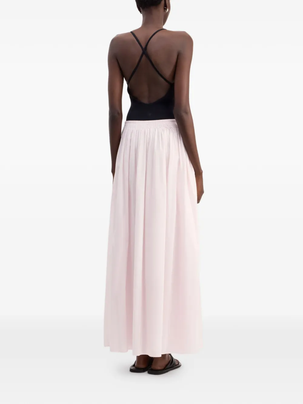 LouLou de Saison Naya gesmockte flared maxi-rok Roze