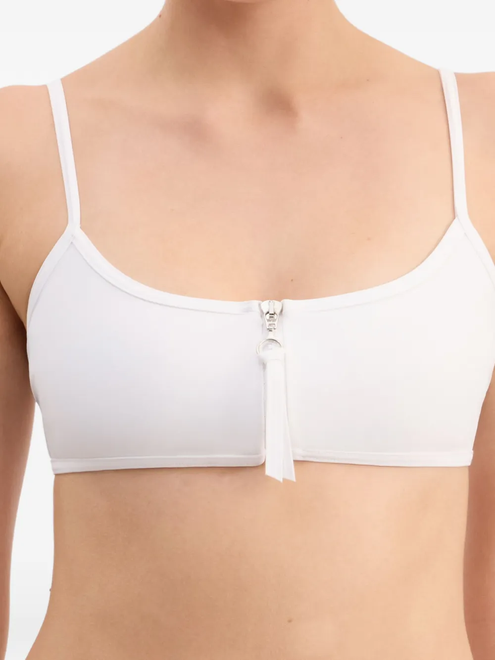 LouLou de Saison Olga bikinitop met vierkante hals en rits Wit