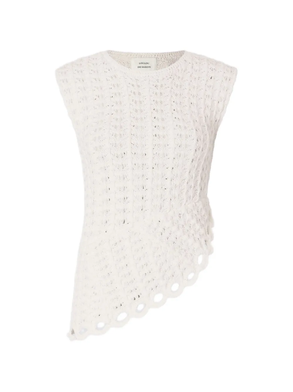 LouLou de Saison Gehäkeltes Saez Strickoberteil mit Rüschen - Nude