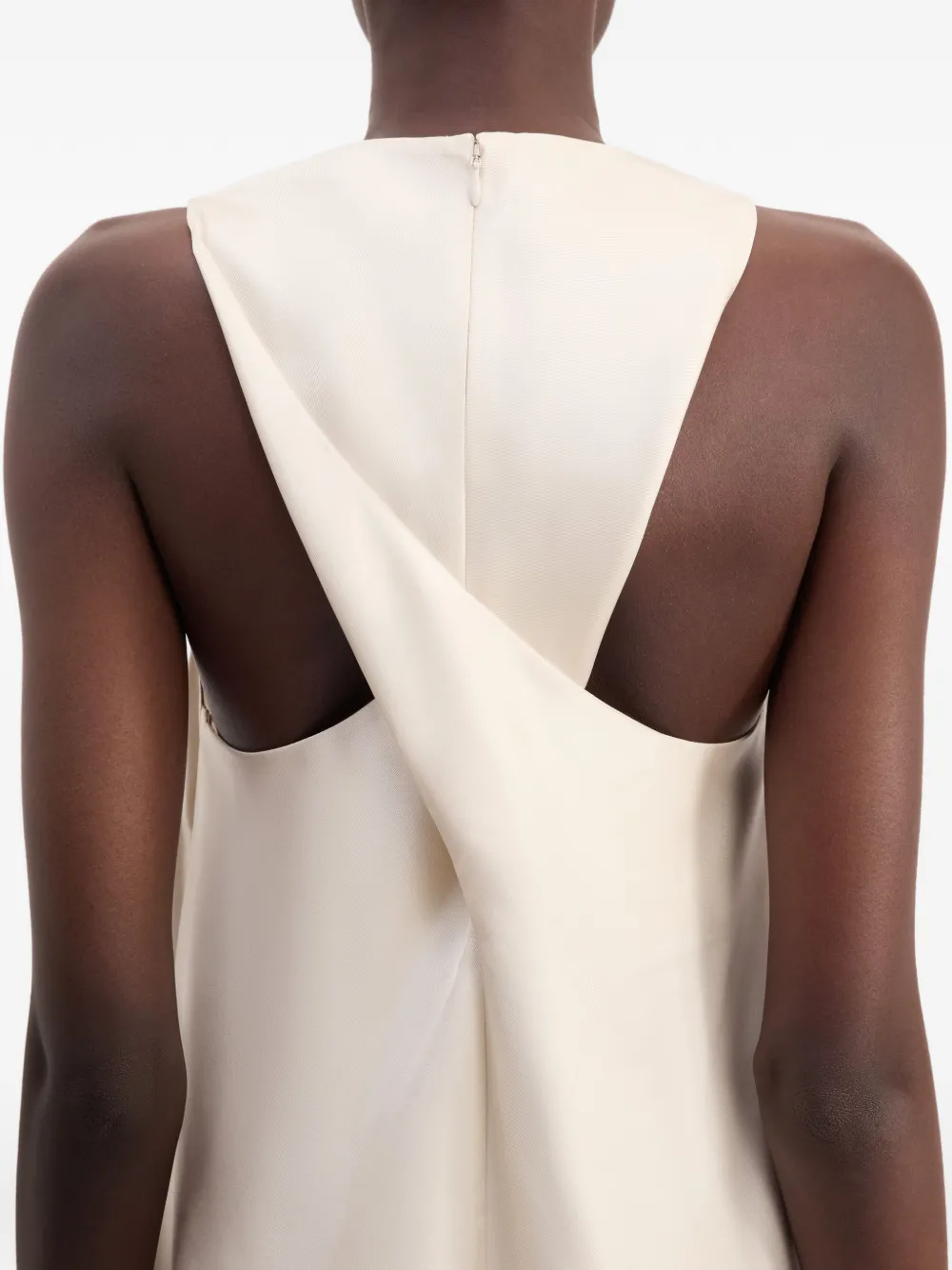 LouLou de Saison Paloma midi-jurk met gedraaide achterkant Beige