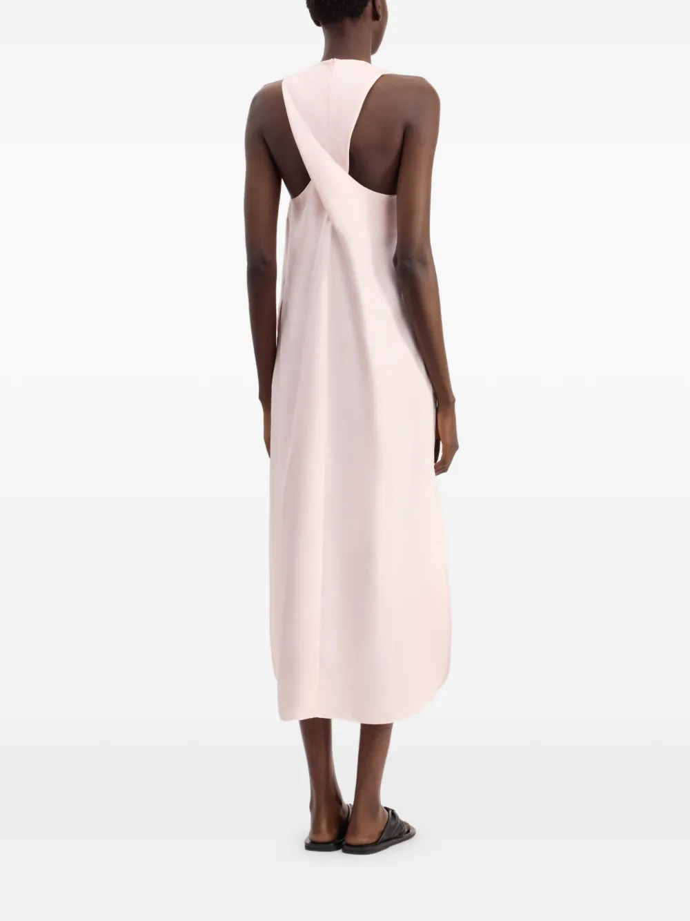 LouLou de Saison Paloma midi-jurk met gedraaide achterkant Roze
