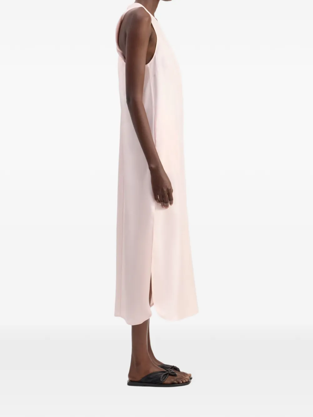 LouLou de Saison Paloma midi-jurk met gedraaide achterkant Roze
