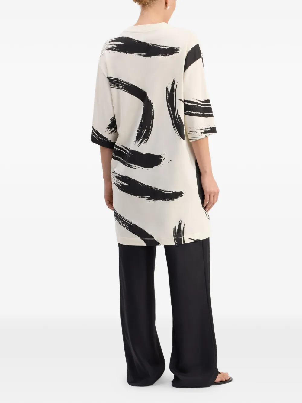 LouLou de Saison Rafa T-shirt met abstracte print Beige
