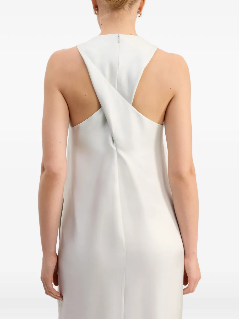 LouLou de Saison Paloma midi-jurk met gedraaide achterkant Beige