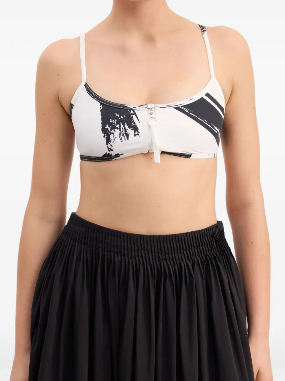 LouLou de Saison Seda bikinitop met print en rits Beige