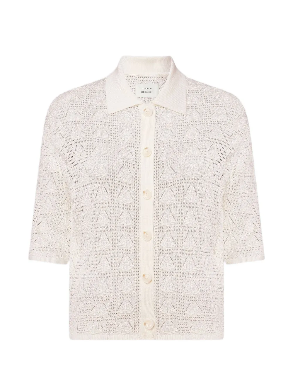 LouLou de Saison chemise courte Siani à motif carré - Tons neutres LouLou de Saison chemise courte Siani à motif carré - Tons neutres