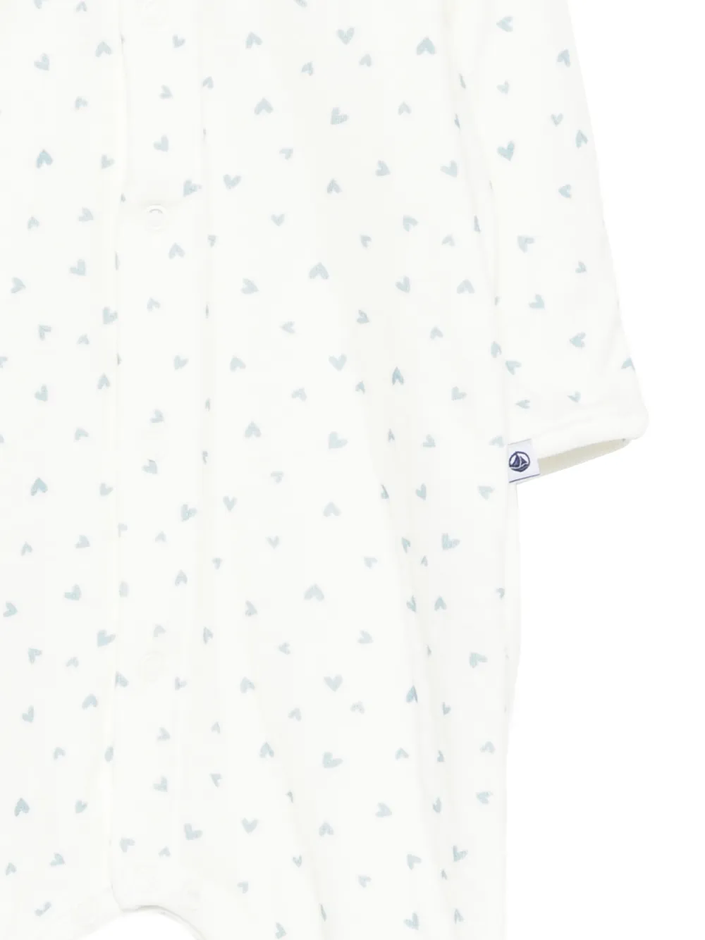 Petit Bateau Romper met hartprint en kraag Wit