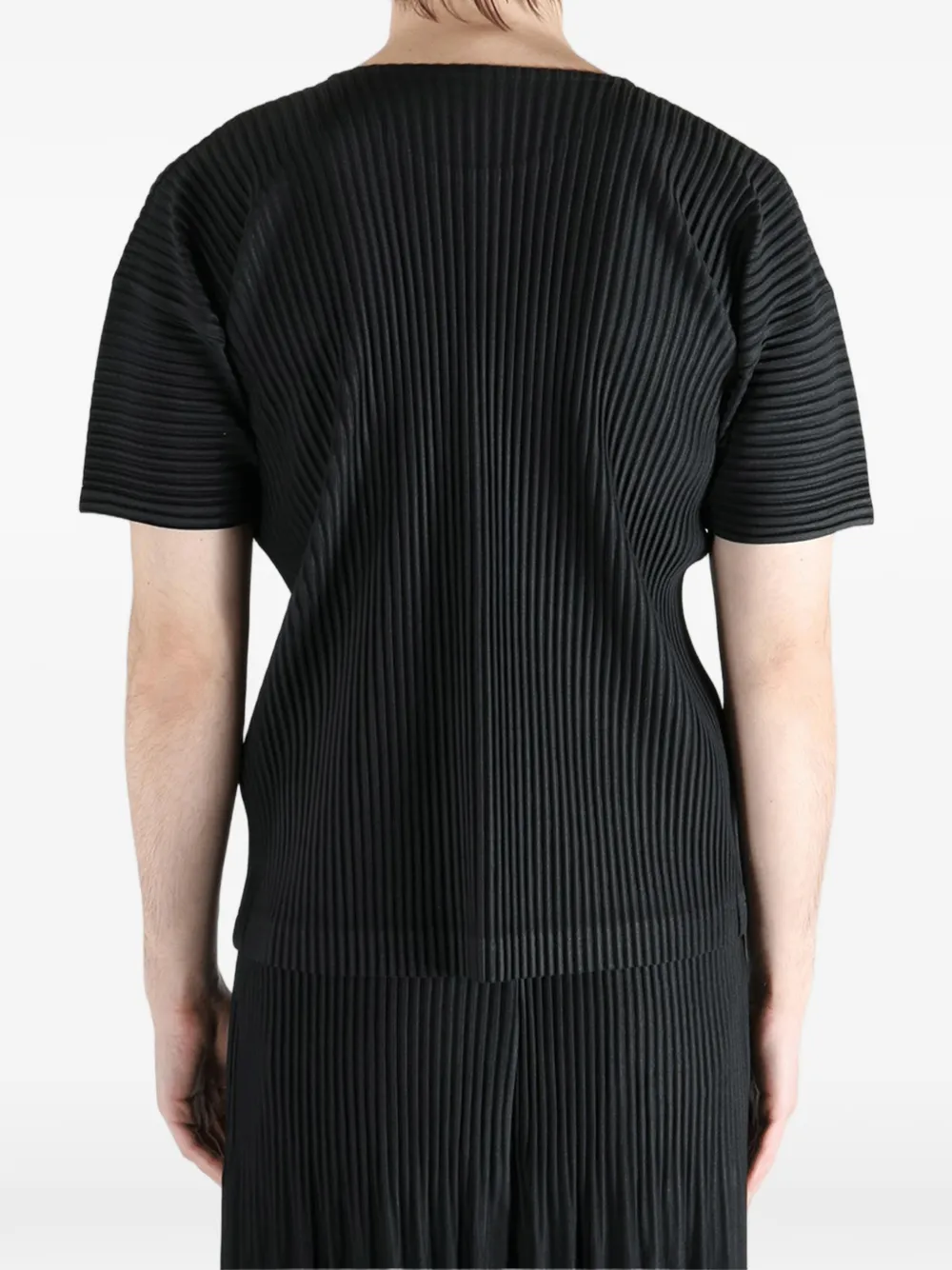 Homme Plissé Issey Miyake Geplooid T-shirt Zwart