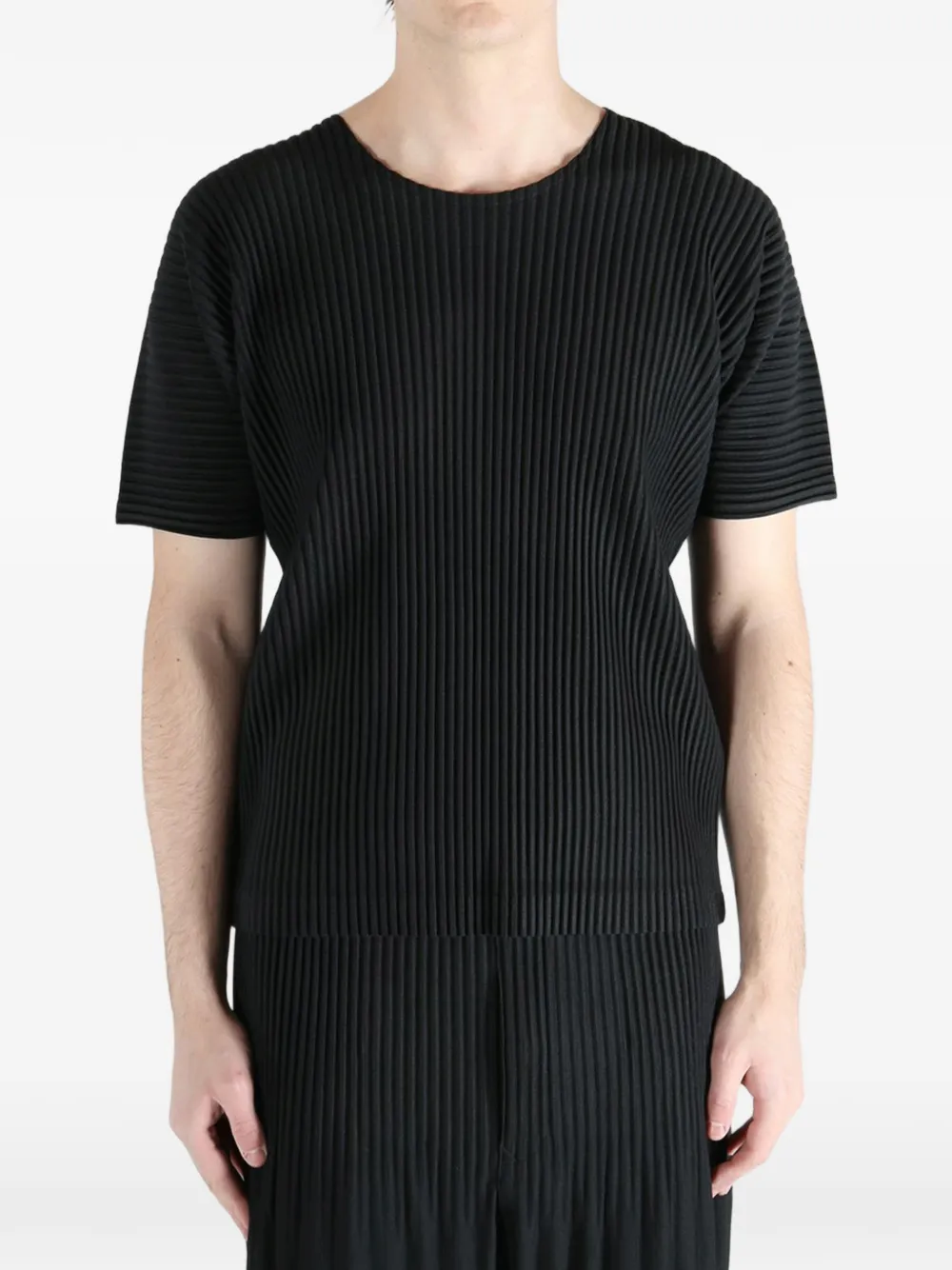 Homme Plissé Issey Miyake Geplooid T-shirt Zwart