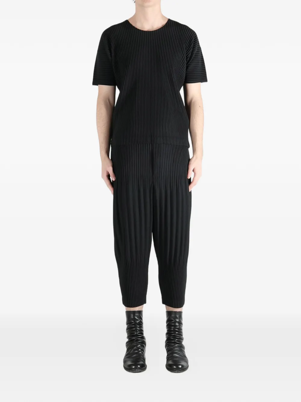 Homme Plissé Issey Miyake Geplooid T-shirt Zwart