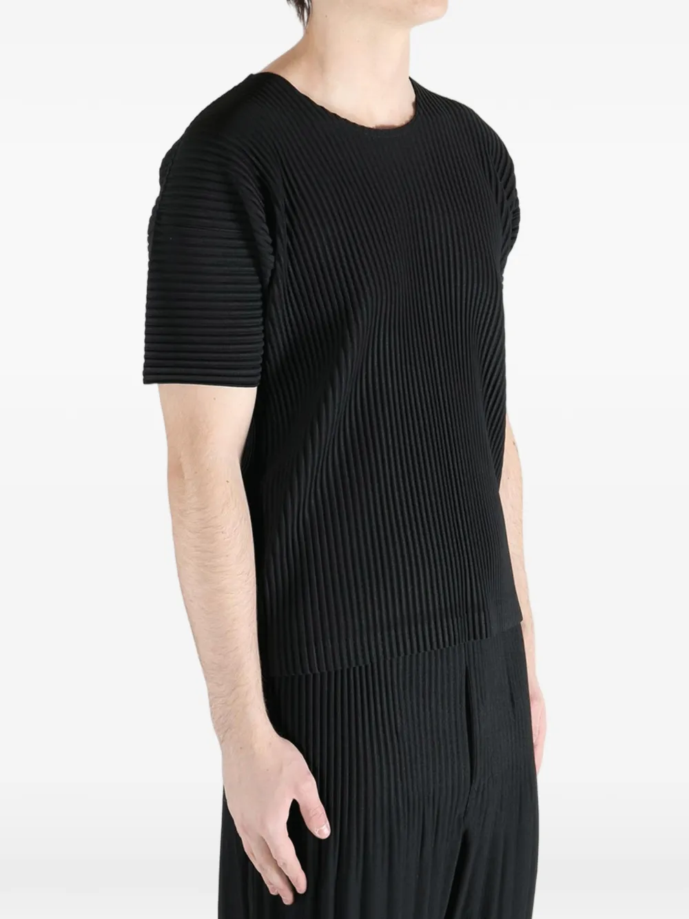 Homme Plissé Issey Miyake Geplooid T-shirt Zwart