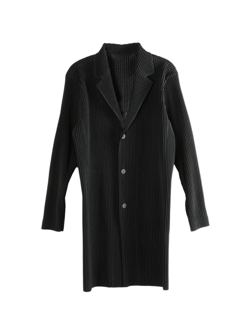 Homme Plissé Issey Miyake pleated buttoned coat - Nero