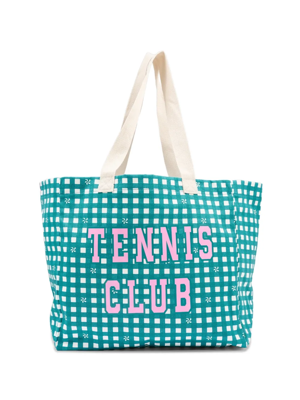 Kids Around Borsa tote a quadri - Verde