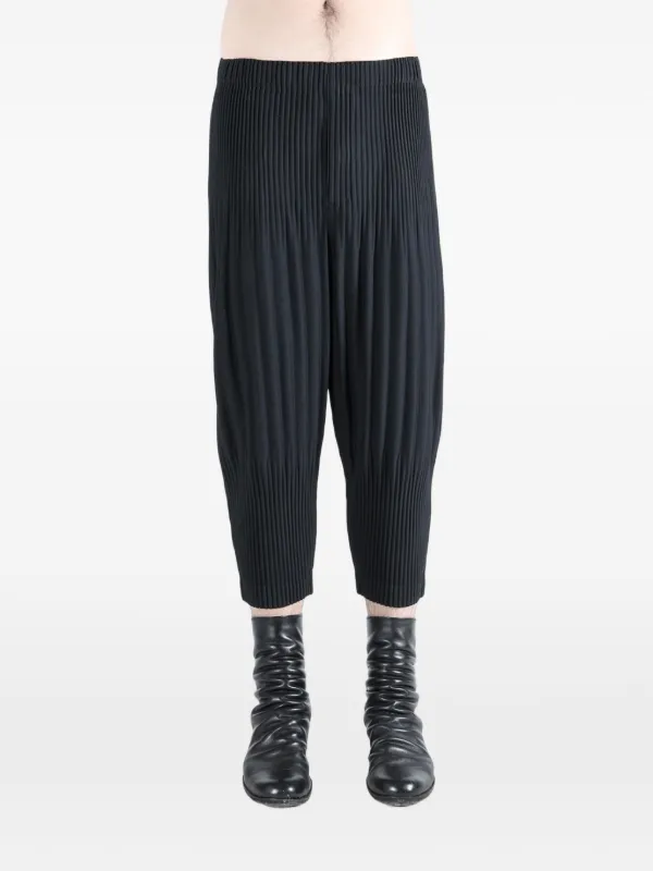 Homme Plissé Issey Miyake プリーツ パンツ | ブラック | FARFETCH JP