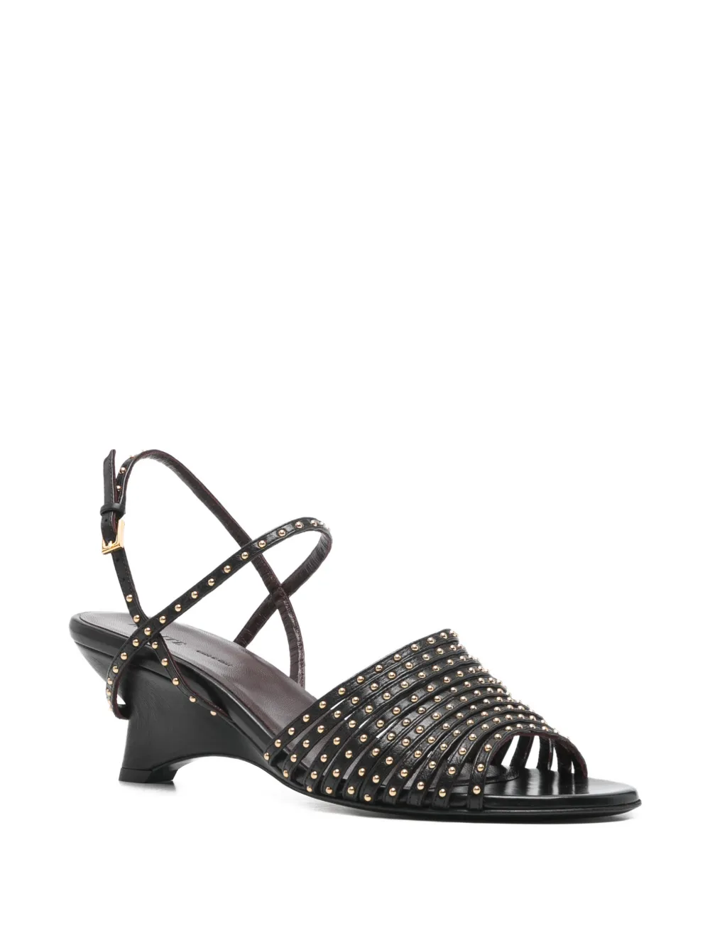 KHAITE studded strappy sandals Zwart