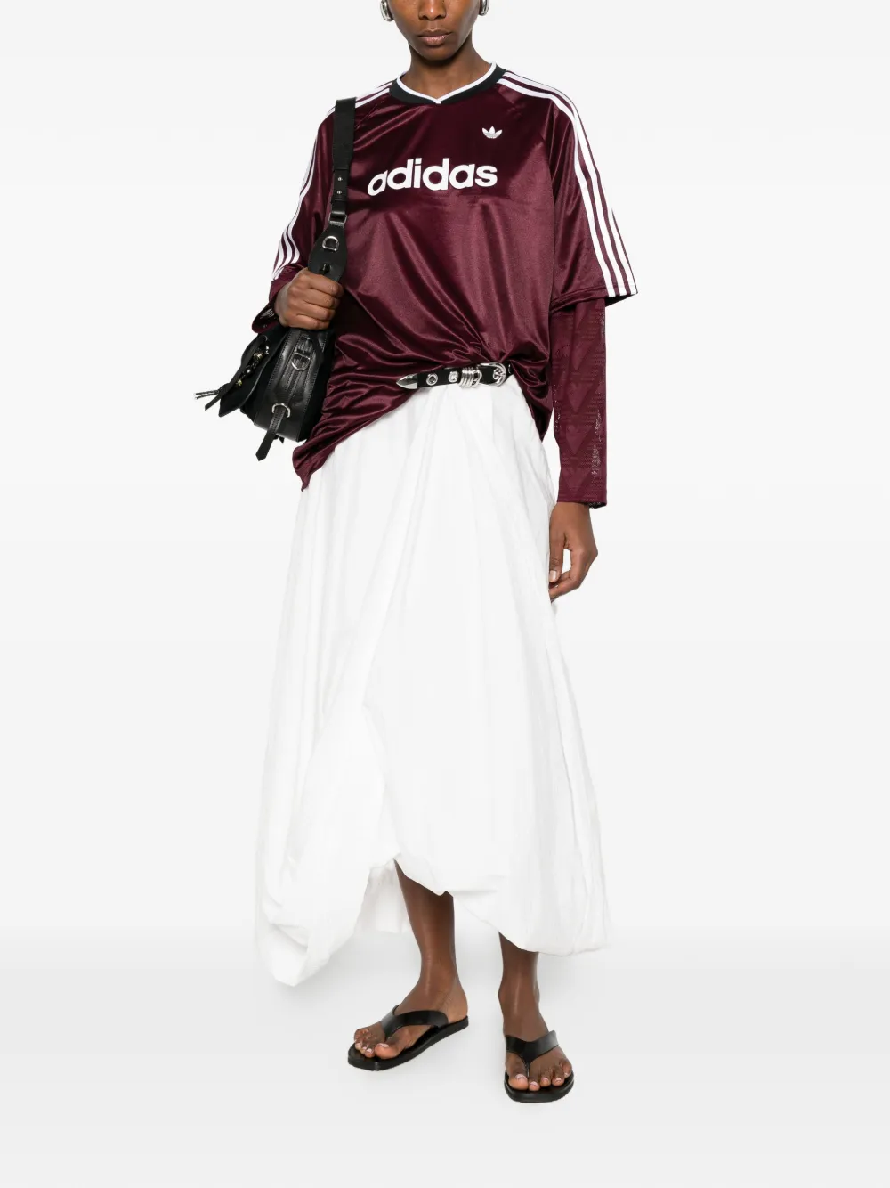 adidas Gestreepte top Rood