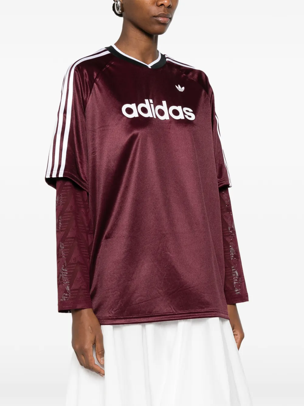 adidas Gestreepte top Rood